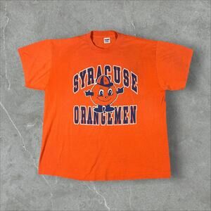 Vintage 80's Syracuse University Orangemen Size XL Trench Single Stitch T-Shirt